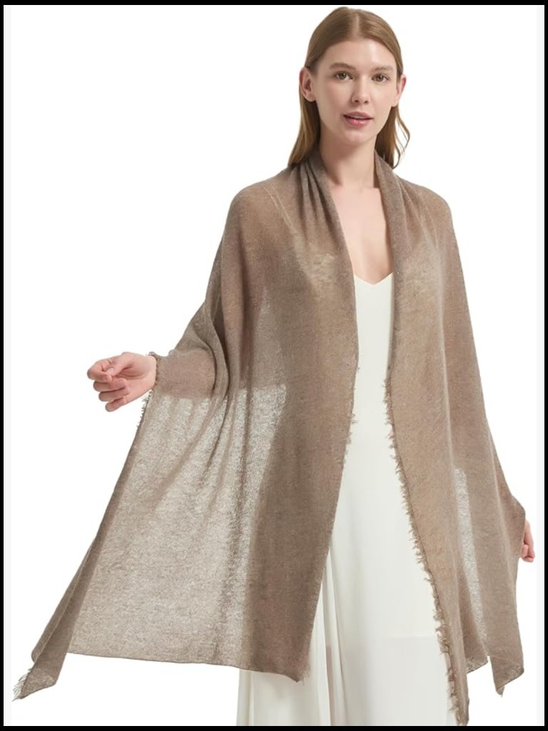 100% Cashmere Wrap Pashmina Shawl Oversized Lightweight Travel Scarf Evening